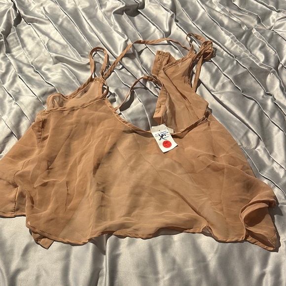 Love J Tan Sheer Crop Top - Picture 4 of 6